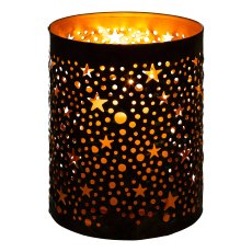 Metal lantern star decor, 10x13cm, old gold