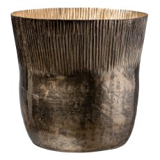 Metall Gefäß URBAN, 3erSet, 32x32x31/37x37x36/42x42x41cm, bronze, 3/Set