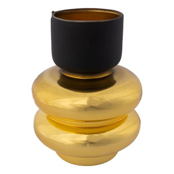 Glass vessel BOSSA, 9x26x16cm, black gold