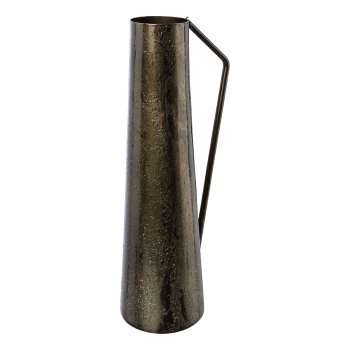 Metal vase w. Handle JUSSI, 27x8x8cm, black
