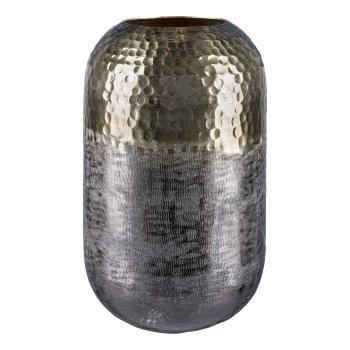 Metal vase bulky 2-TONE, 29x18x18cm, anthracite