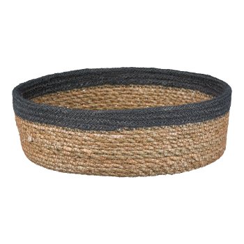Jute-Baumwoll Schale 2erSet, 20x20x7/24x24x9cm, Grau