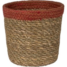 Jute cotton pot conical, 14,5x13x13cm, red earth