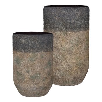 Iron floor vase set of 2, 31x33x51/33x36x62cm, mud