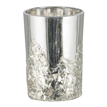 Glass tealight, SHINE 8x8xcm, silver