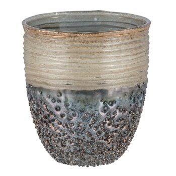 Glas Teelicht, bauchig, m.Schliff 8x9cm, Anthrazit