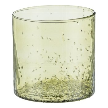 Glas Teelicht, gerade 12x13cm, Grün