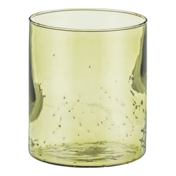 Glass tealight, straight 13x15cm, green