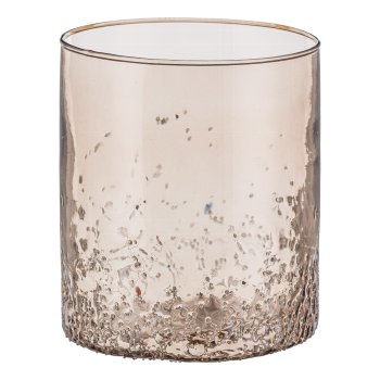 Glass tealight, straight 13x15cm, mocha