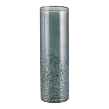 Glas Vase, Zylinder 8x24cm, Grau