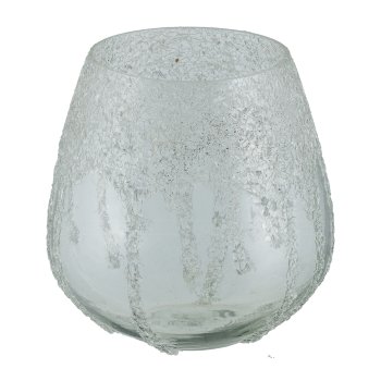 Glass lantern, bulbous, Mosaic Crinkle 13cm, clear