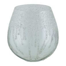 Glass lantern, bulbous, Mosaic Crinkle 18cm, clear