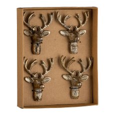 Aluminium magnet, deer head 5x6cm, gold