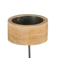 Wood/metal candle holder, sticks 5x10cm, nature