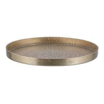 Aluminium Teller, rund, SHELBY 21x21x2cm, Gold