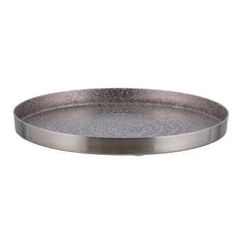 Aluminium plate, round, SHELBY 21x21x2cm, silver