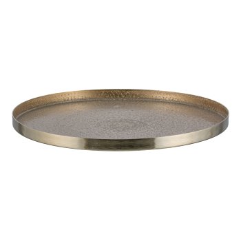 Aluminium plate, round, SHELBY 28x28x2cm, gold