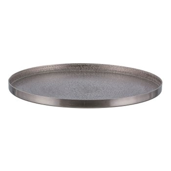 Aluminium plate SHELBY, round, 28x28x2cm, silver