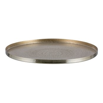 Aluminium Teller, rund, SHELBY 35x35x2cm, Gold