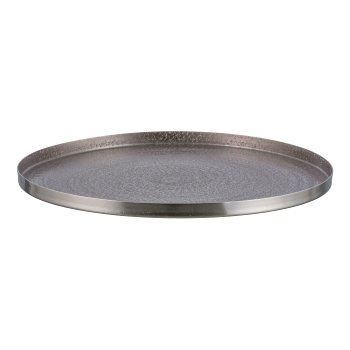 Aluminium Teller SHELBY, rund, 35x35x2cm, silber