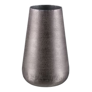 Aluminium Vase, SHELBY 13x22x34cm, Silber