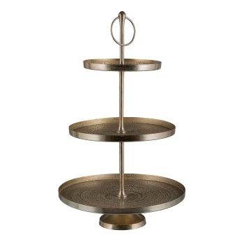 Aluminium Etagere, 3Layer, SHELBY 35x60cm, Gold