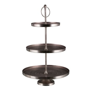 Aluminium Etagere, 3Layer, SHELBY 35x60cm, Silber
