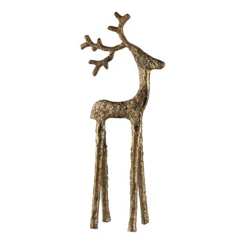 Aluminium stag 16x9x38cm, gold