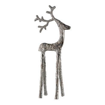 Aluminium stag 16x9x38cm, silver