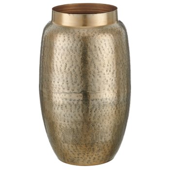 Aluminium Vase/Gefäß 2STYLE gehämmert, 2er Set, 28x28x45/40x40x60cm, gold,