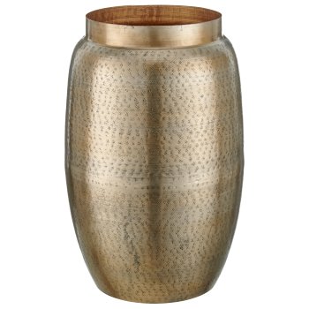 Aluminium Vase/Gefäß 2STYLE gehämmert, 2er Set, 28x28x45/40x40x60cm, gold,