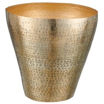 Aluminium planter/vessel 2STYLE hammered, set of 2, 25x25x25/35x35x35cm, gold,