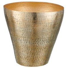 Aluminium planter/vessel 2STYLE hammered, set of 2, 25x25x25/35x35x35cm, gold,