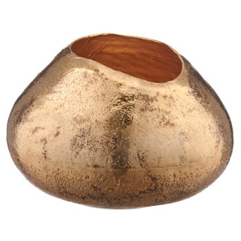 Metallschale gehämmert, organic, 16x18x28cm, champagner