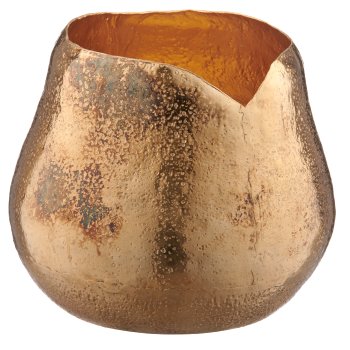 Metal planter, hammered, organic, 22x26x30cm, champagne