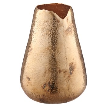 Metallvase gehämmert, organic, 13x35x26cm, champagner