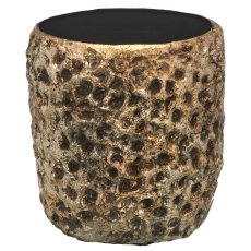 Aluminium planter CORALLE, set of 3, 18x18x21/28x28x30/37x37x40cm, champagne