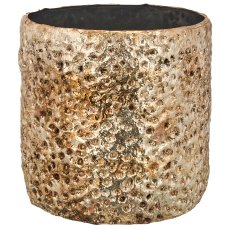 Aluminium planter CORALLE, set of 3, 18x18x21/28x28x30/37x37x40cm, champagne