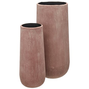 Aluminium/Pappmachee Vase TUSCANY, 2er Set, 16x20x41/22x25x54cm,