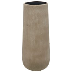 Aluminium/paper mache vase TUSCANY, set of 2, 16x20x41/22x25x54cm, sand, Lepuro