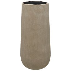 Aluminium/paper mache vase TUSCANY, set of 2, 16x20x41/22x25x54cm, sand, Lepuro