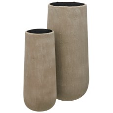 Aluminium/Pappmachee Vase TUSCANY, 2er Set, 16x20x41/22x25x54cm, sand,