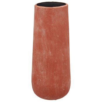 Aluminium/paper mache vase TUSCANY, set of 2, 16x20x41/22x25x54cm, red