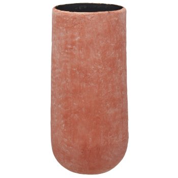 Aluminium/paper mache vase TUSCANY, set of 2, 16x20x41/22x25x54cm, red