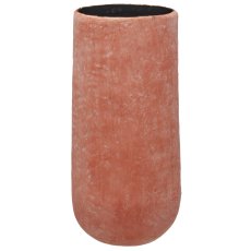 Aluminium/paper mache vase TUSCANY, set of 2, 16x20x41/22x25x54cm, red