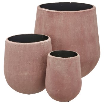 Aluminium/Pappmachee Übertopf TUSCANY, 3er Set, 13x13x20/20x22x25/28x35x35cm,