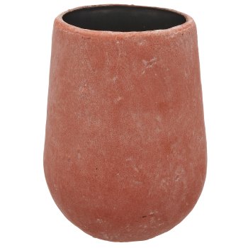 Aluminium/paper mache planter TUSCANY, set of 3, 13x13x20/20x22x25/28x35x35cm, red earth, Lepuro