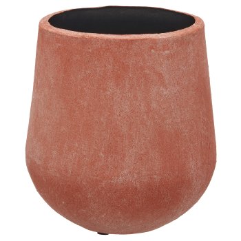 Aluminium/paper mache planter TUSCANY, set of 3, 13x13x20/20x22x25/28x35x35cm, red earth, Lepuro