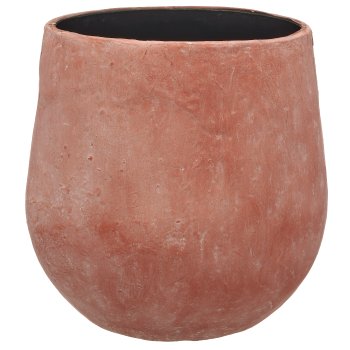 Aluminium/paper mache planter TUSCANY, set of 3, 13x13x20/20x22x25/28x35x35cm, red earth, Lepuro