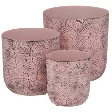 Aluminium Übertopf BUTTERFLY, geprägt, 3er Set, 12x12x12/15x15x15/18x18x18cm,